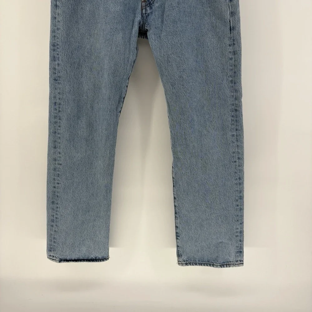 Levi's 501 Jeans Mens 34x29 Light Wash Straight Leg Button Fly Denim